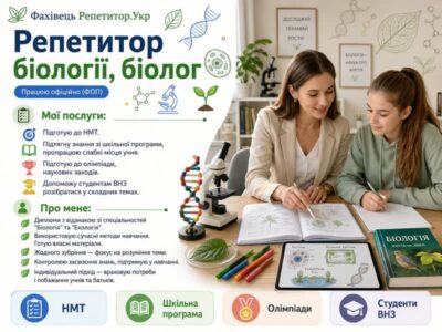 Репетитор біології, біолог. ФОП